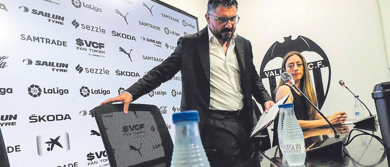 Gennaro Gattuso, en el momento de ser presentado como nuevo entrenador del Valencia, el pasado jueves.