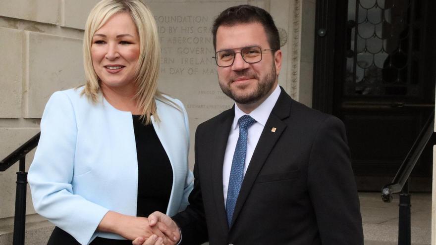 La primera ministra norirlandesa, Michelle O'Neill, y el president Pere Aragonès.