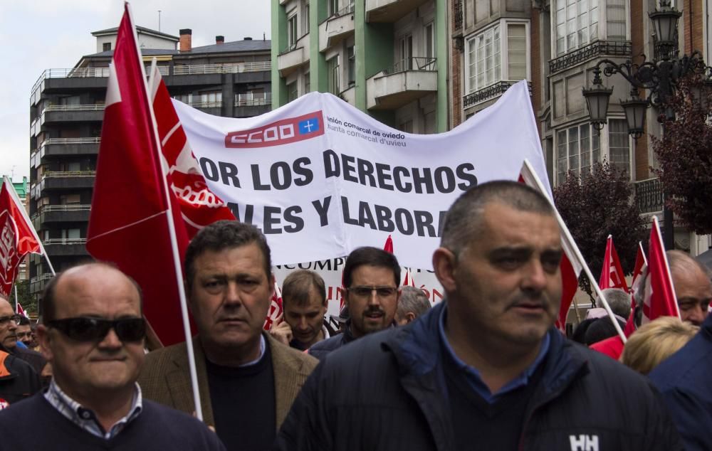 Manifestación de los sindeicatos contra la siniestralidad laboral