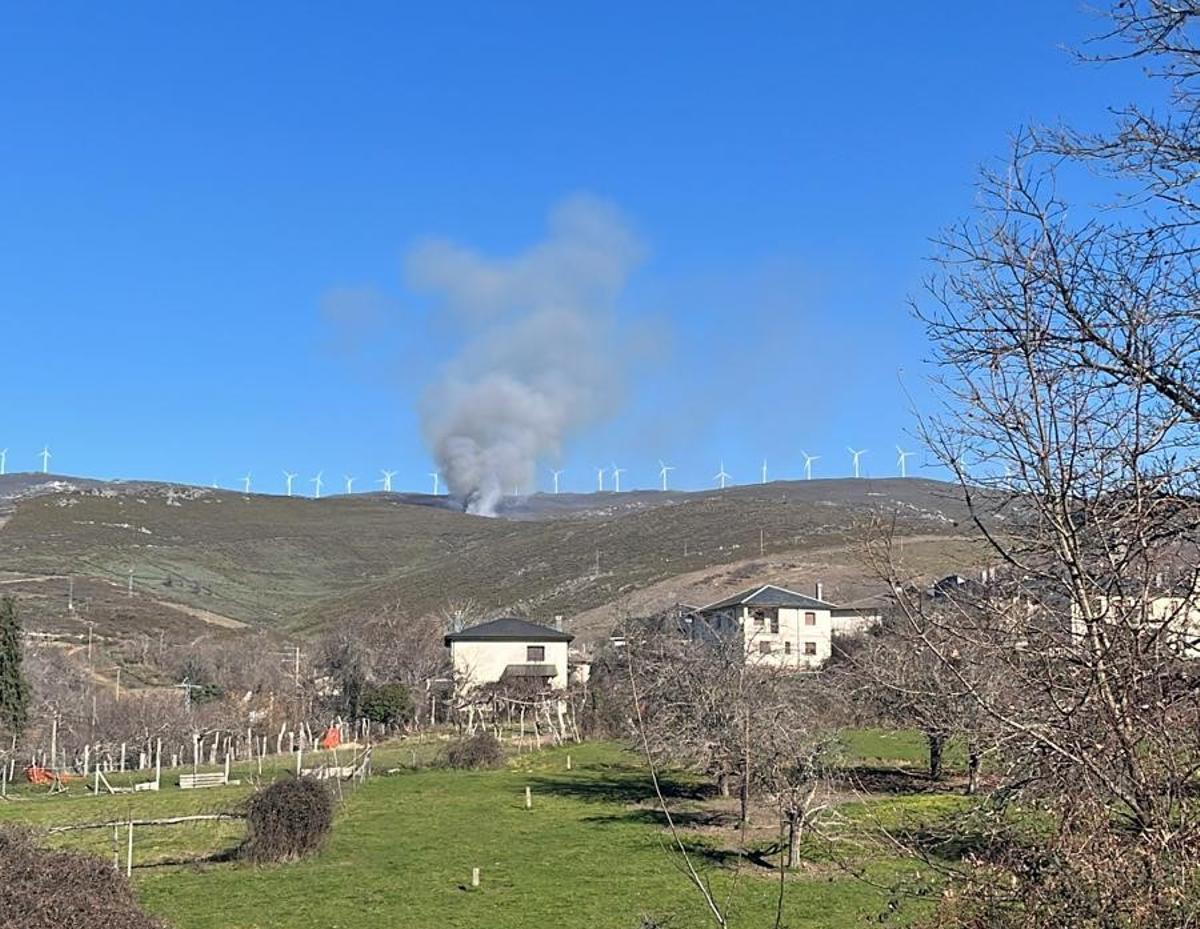 Incendio forestal en la zona de Hermisende