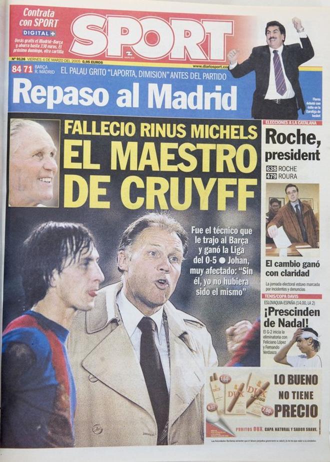 2005 - Fallece Rinus Michels, el técnico que trajo a Johan Cruyff al Barcelona
