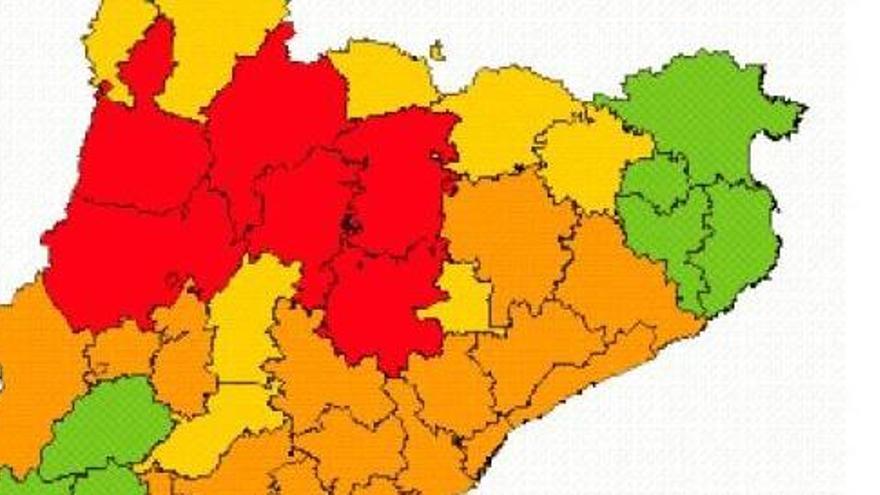 Les comarques Centrals, en alerta màxima.