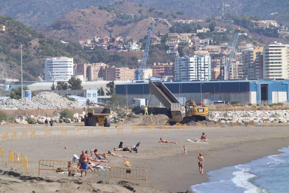 Aporte de arena en la playa de San Andrés