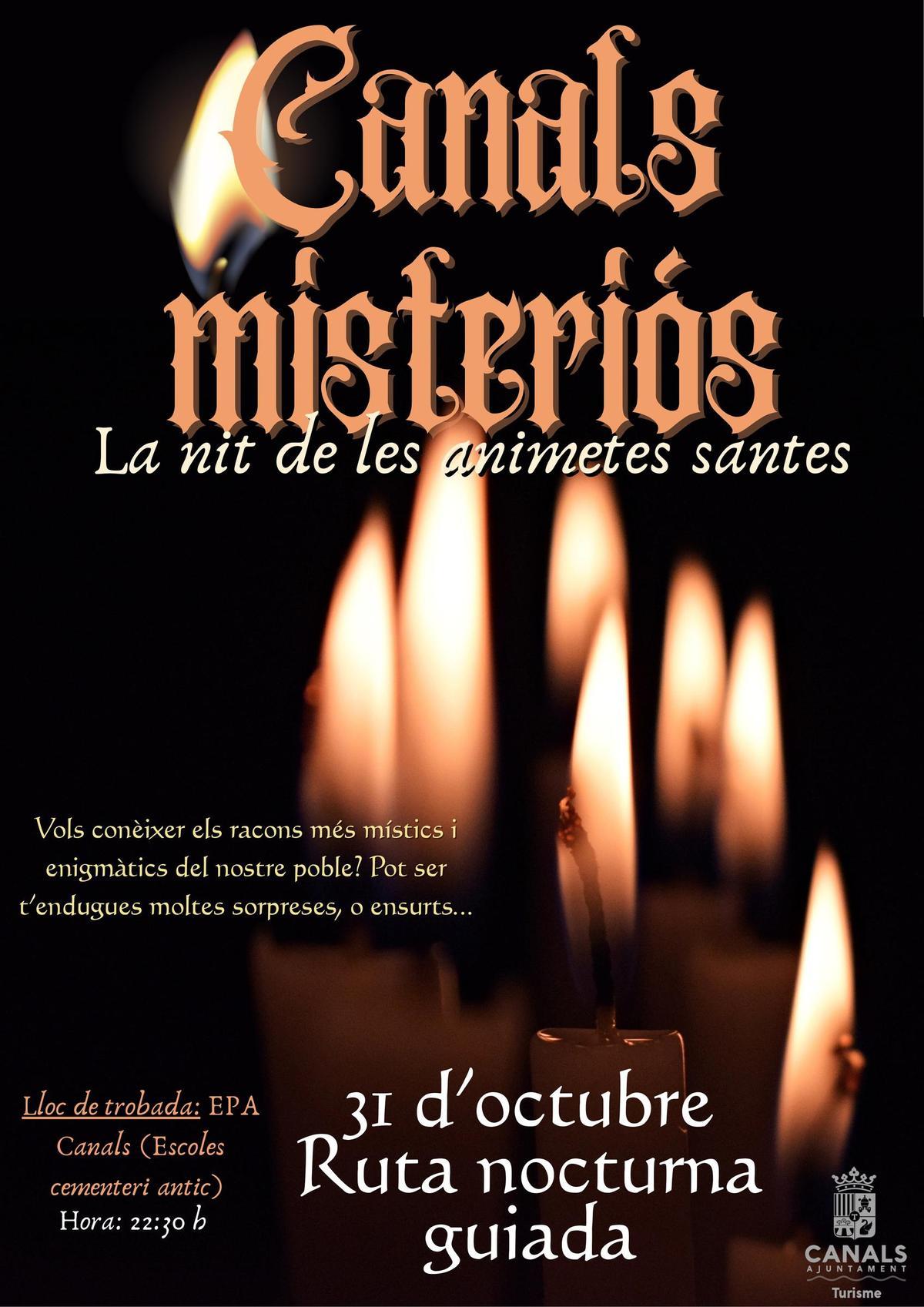 Cartel de la visita guiada &quot;Canals Misteriós&quot;.