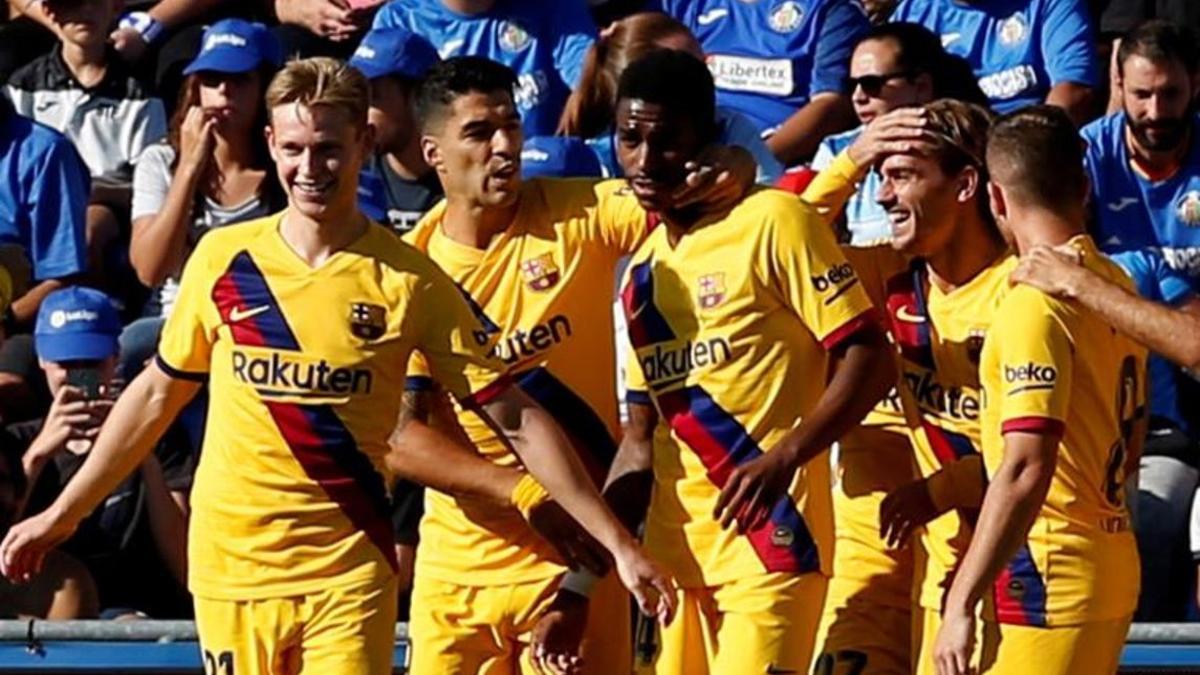 Luis Suárez y Junior fueorn los goleadores del Barça en Getafe