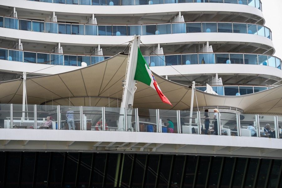 Cruceristas en el muelle Santa Catalina