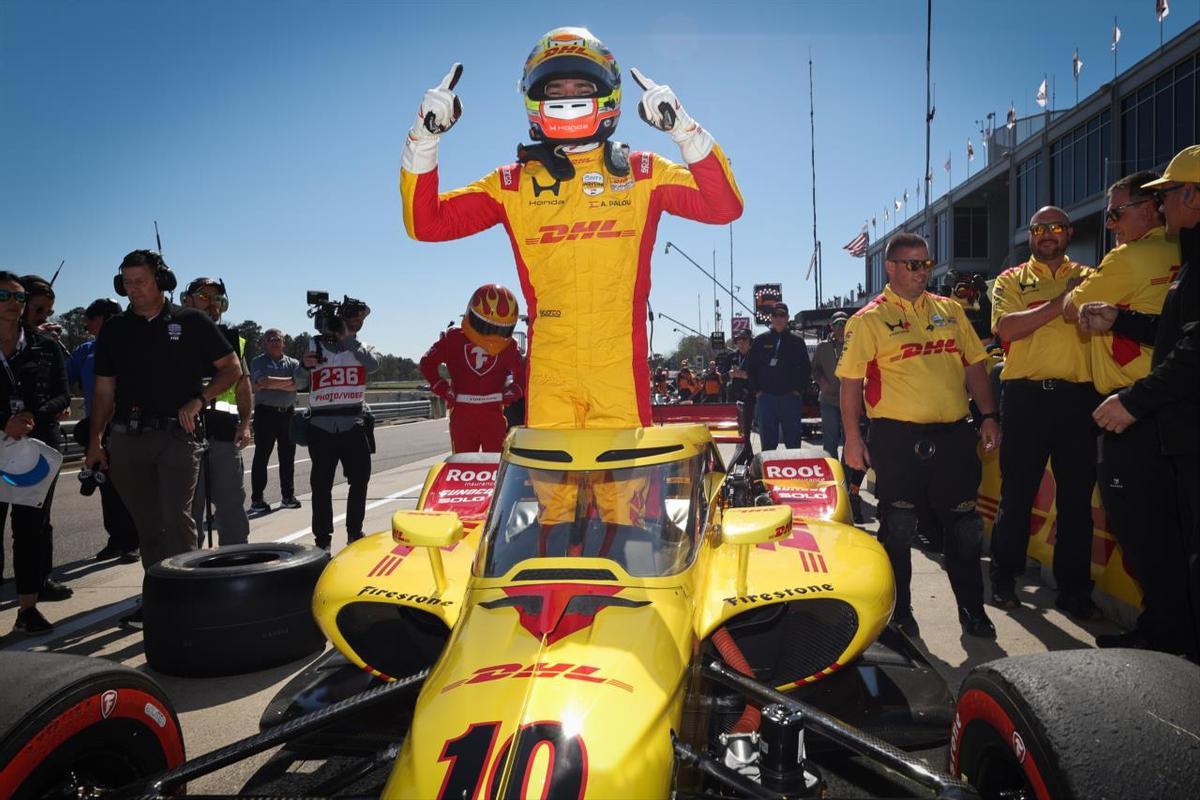 Álex Palou celebrando en Barber