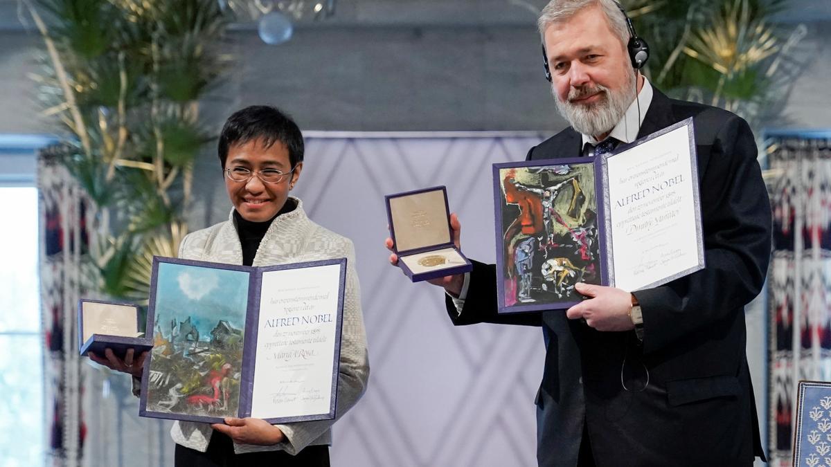 Maria Ressa y Dmitry Muratov premios Nobel de la Paz