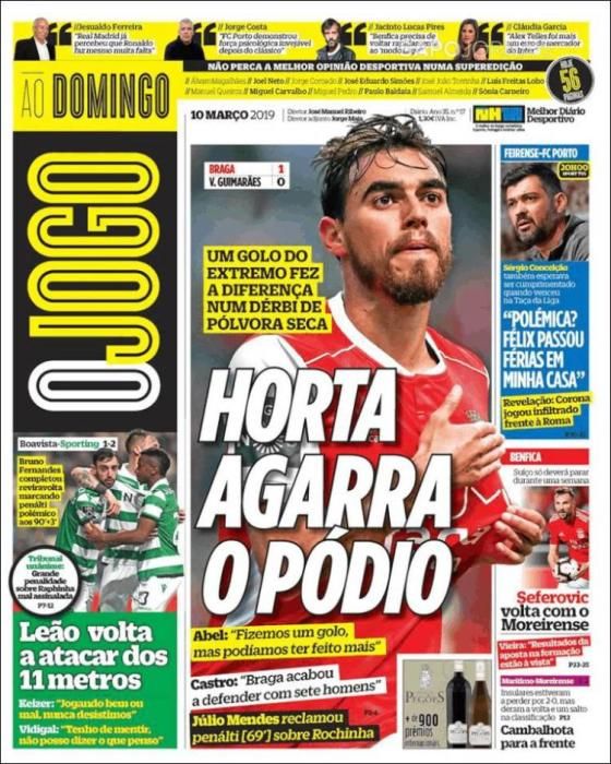 Portada O JOGO domingo 10 marzo 2019