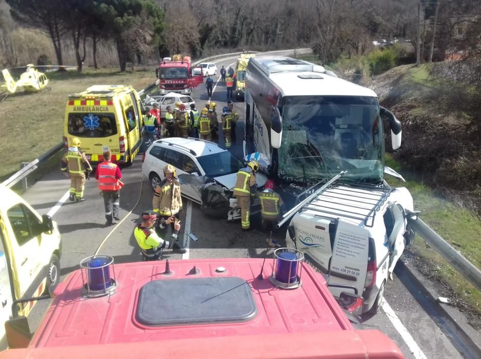 Accident a la C-63 entre Vidreres i Lloret