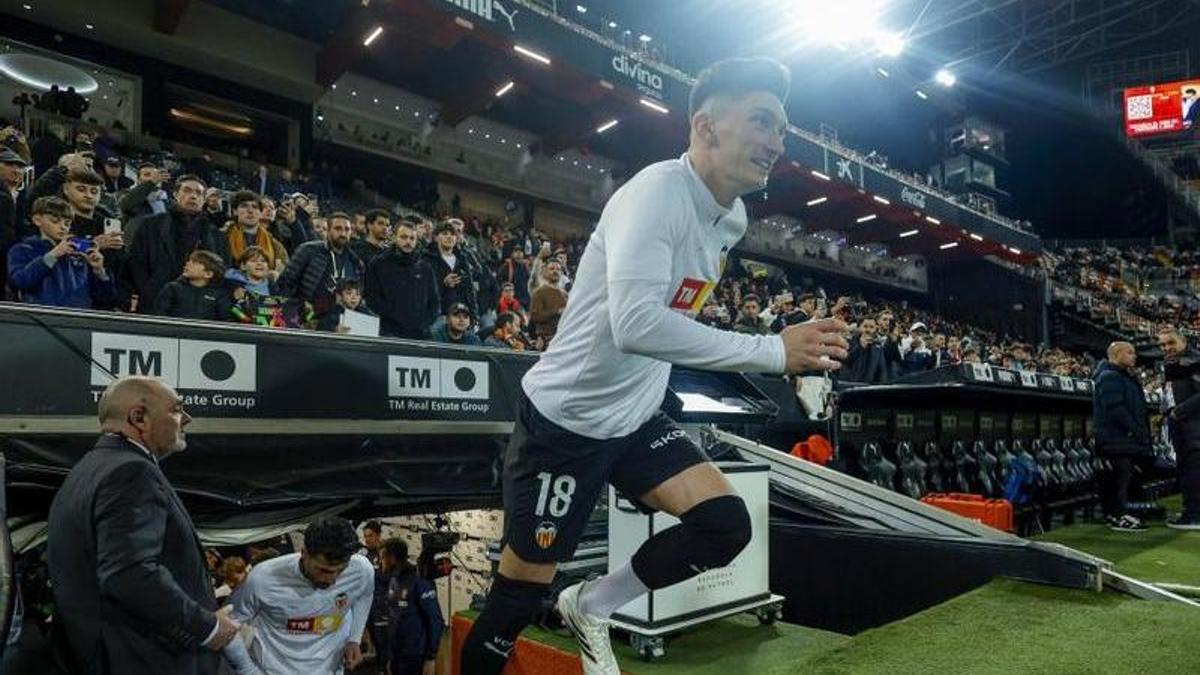 Pepelu, en el Valencia-Real Madrid en Mestalla.