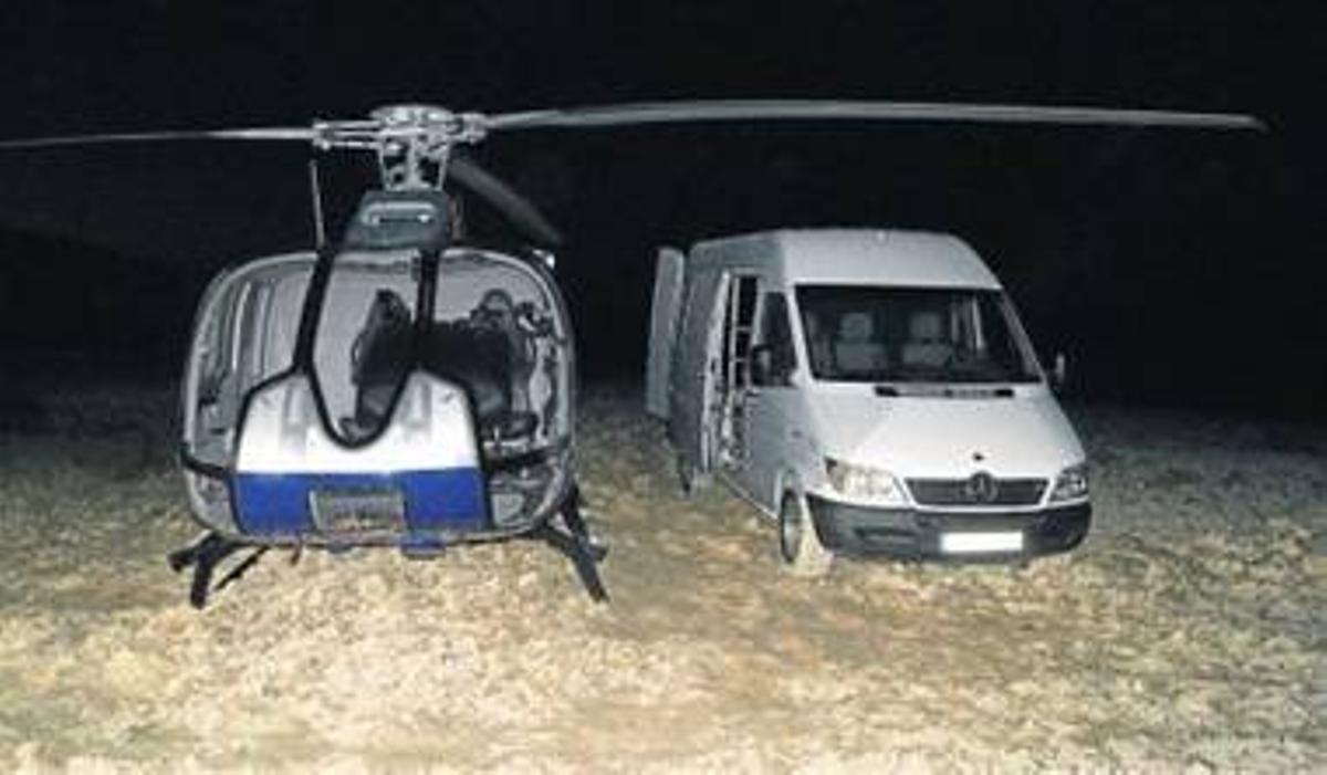 El helicóptero atravesó en plena noche el Estrecho de Gibraltar