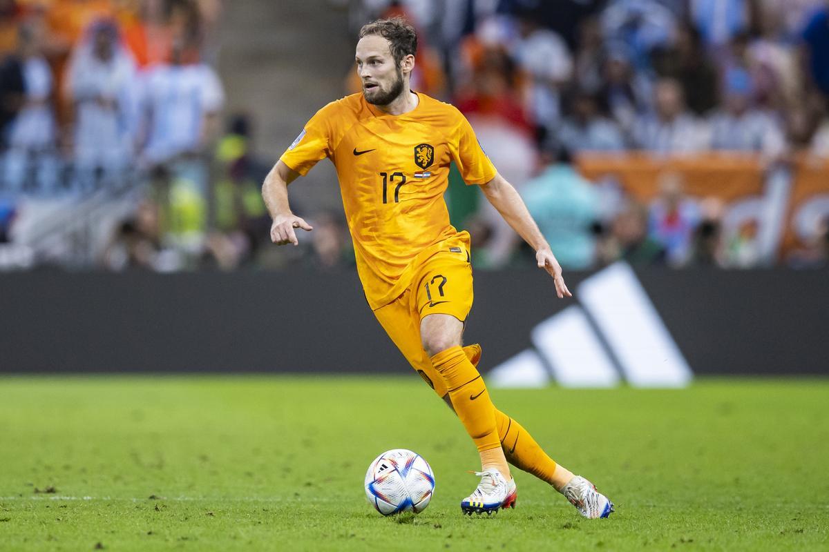 Daley Blind, durante un partido con la selección de Países Bajos.