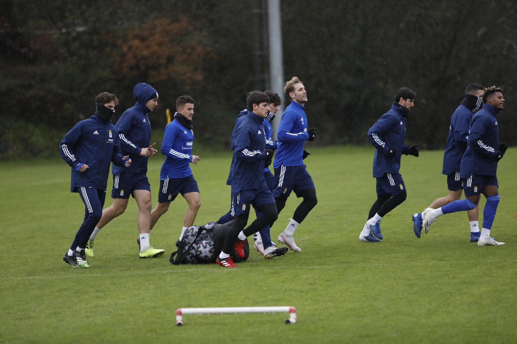 Entrenamiento del Oviedo tras empatar ante el Mallorca