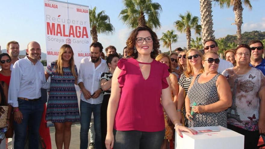 Soraya García, durante un acto de su candidatura en el Muello Uno.