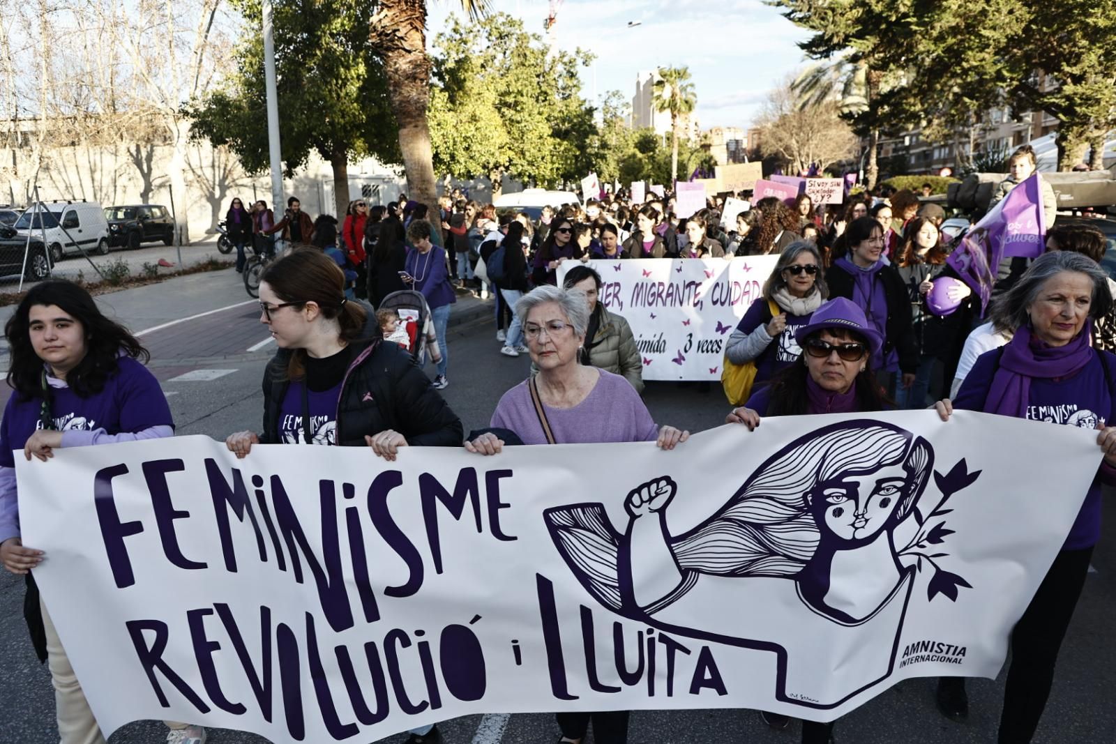 La manifestación de la Asamblea Feminista en València en el 8M