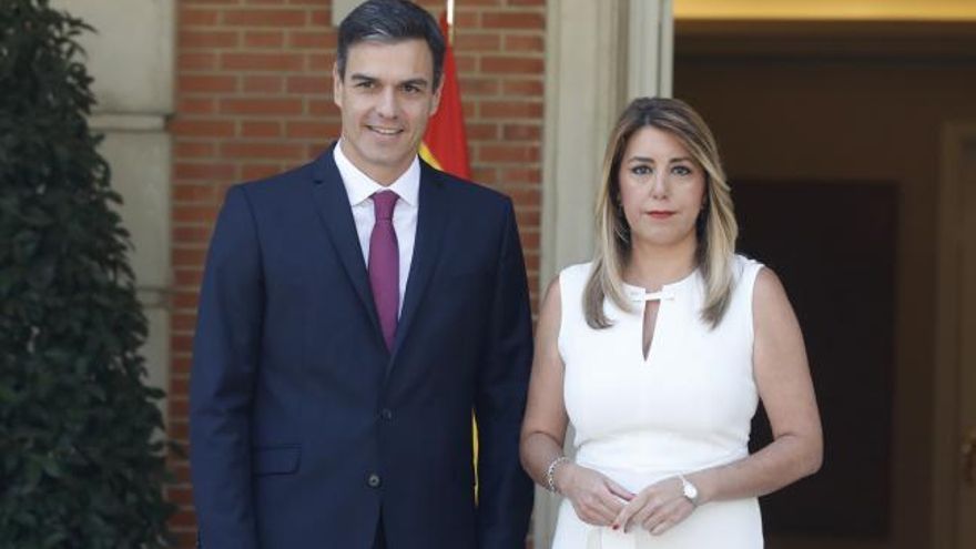 Pedro Sánchez recibe a Susana Díaz en la Moncloa