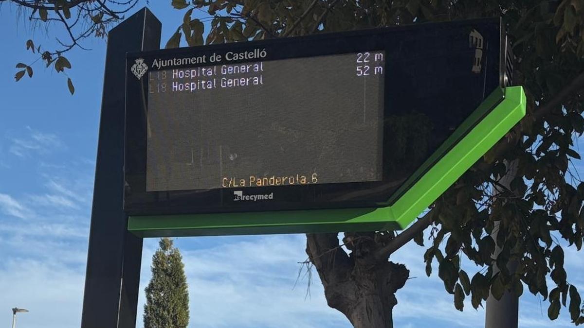 Detalle de una de los paneles informativos en Castelló.