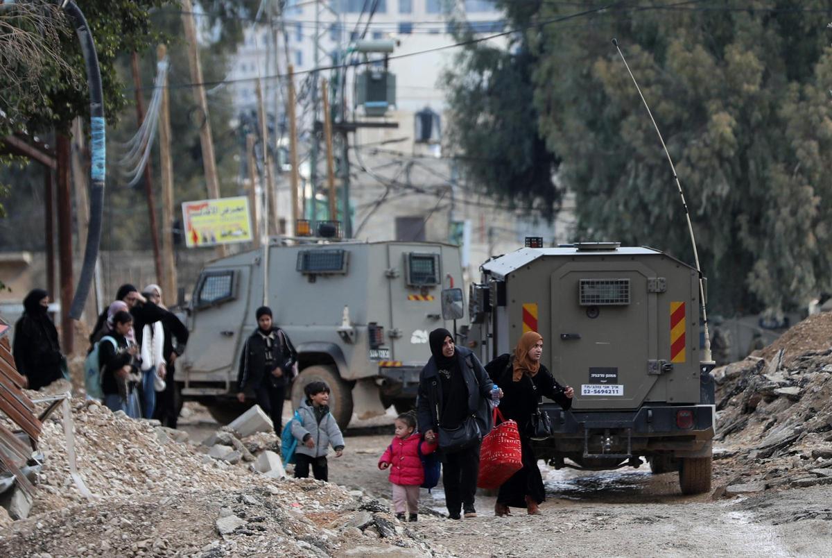 Palestinos en Yenín, en Cisjordania