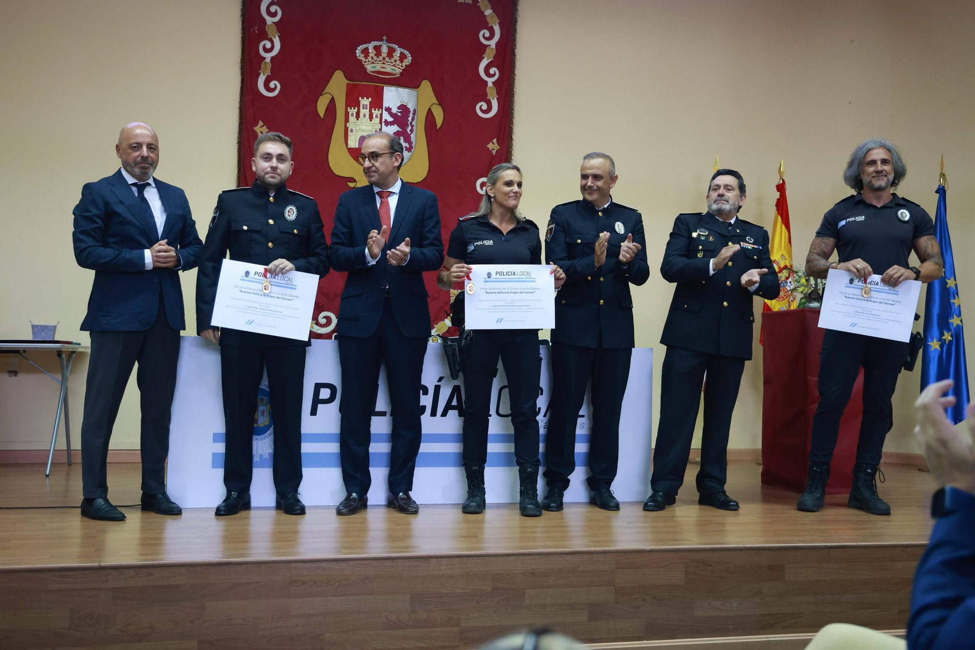 Acto institucional de la Policía Local de Cáceres por la festividad de la Virgen del Carmen