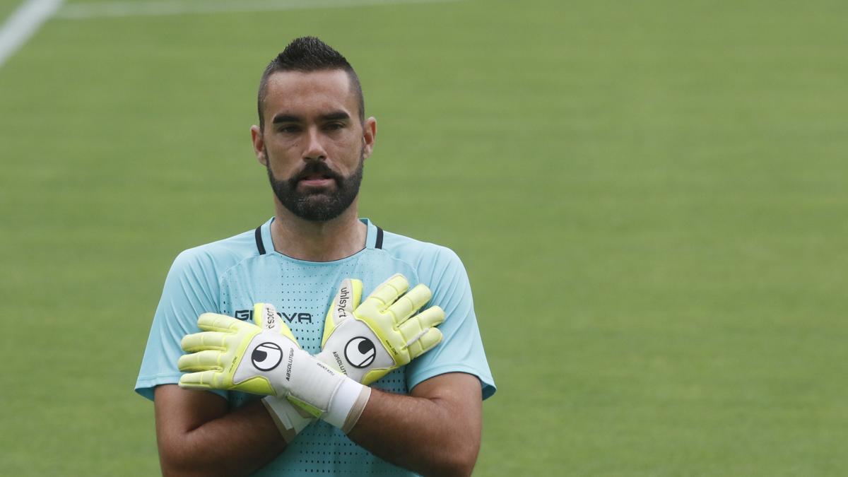 Felipe Ramos, en una sesión de entrenamiento en El Arcángel esta pretemporada con el Córdoba CF.