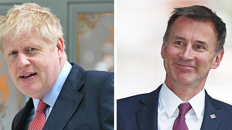 Boris Johnson y Jeremy Hunt, candidatos definitivos para relevar a Theresa May