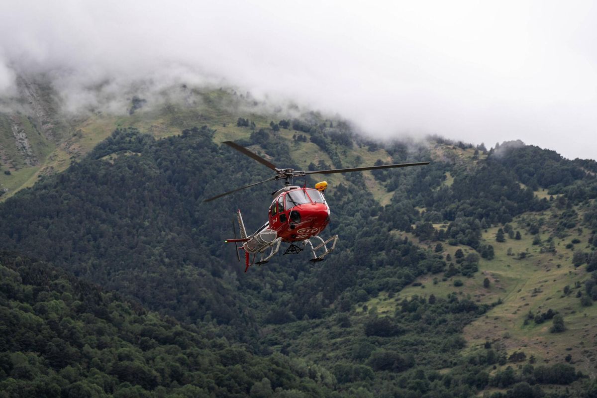 Simulacro del equipo de emergencias de salvamento de montaña de la Vall d'Aran.