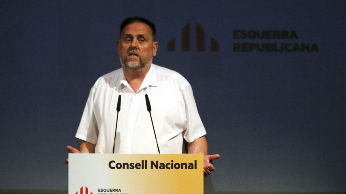 El presidente de ERC, Oriol Junqueras, interviene en el Consell Nacional del partido en Bellpuig