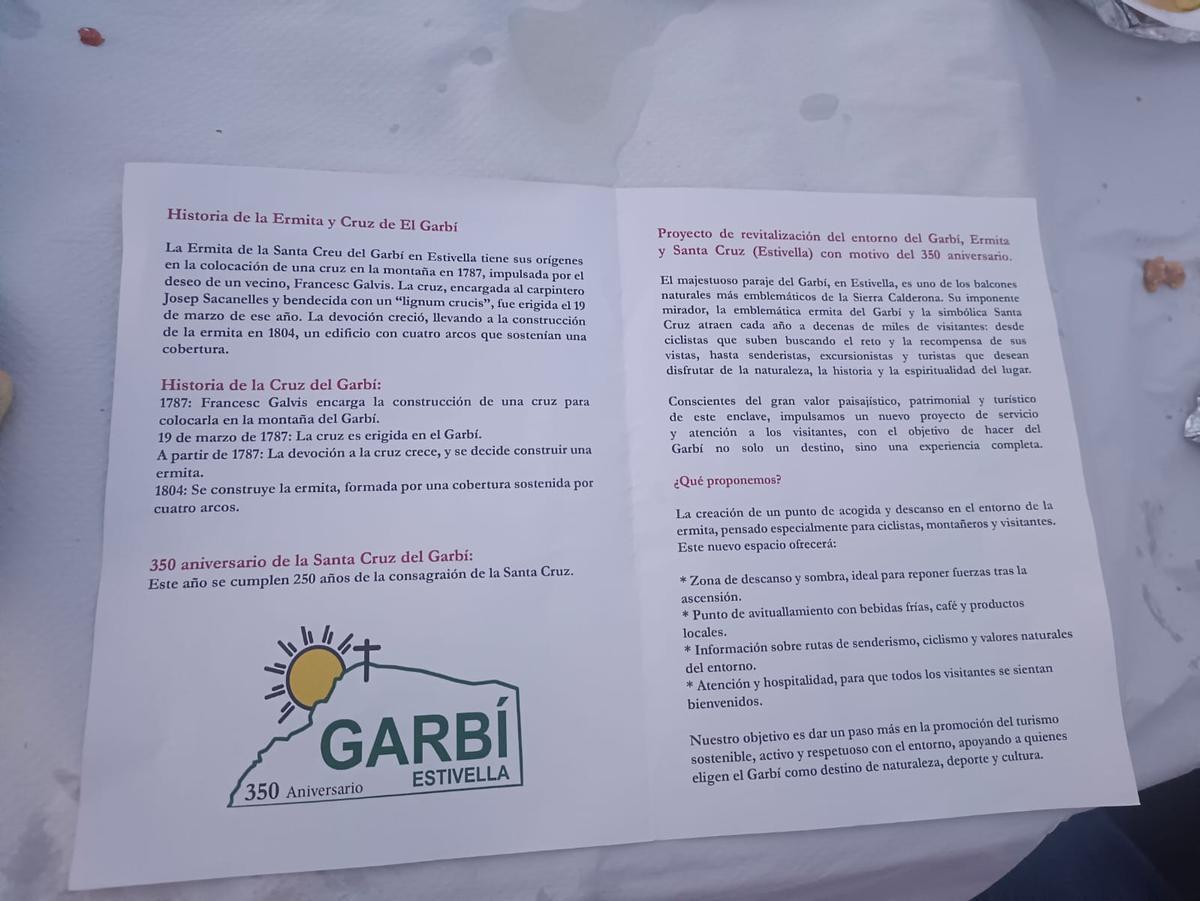 Folleto con el proyecto de Mateu para el Garbí.