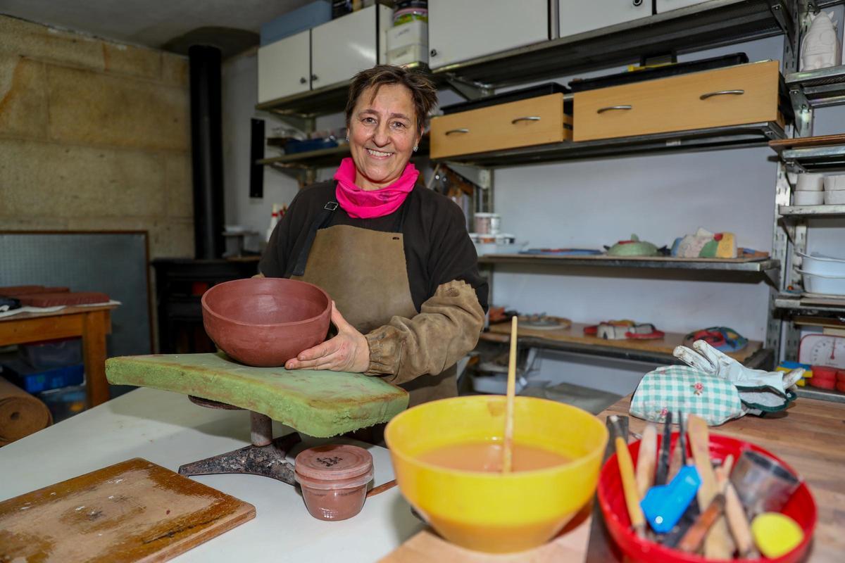 Mar Barral hace dos años en su taller catoirense.