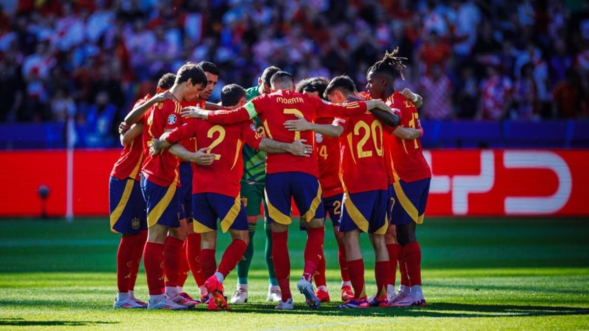 La selección española fue una piña desde el inicio en su partido ante Croacia