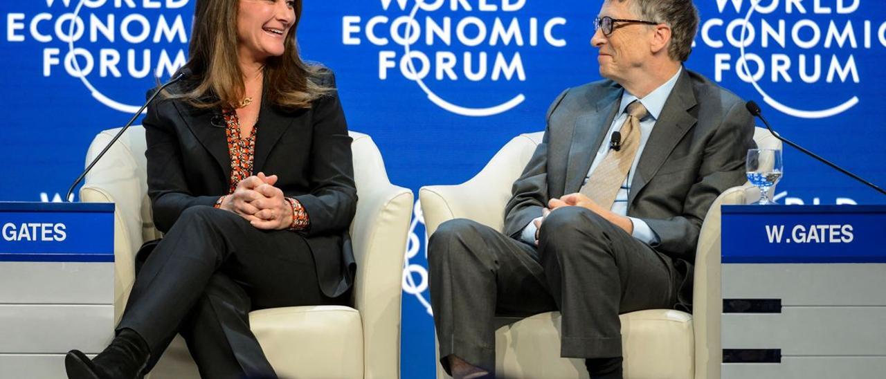Melinda y Bill Gates, en Davos, en 2015.