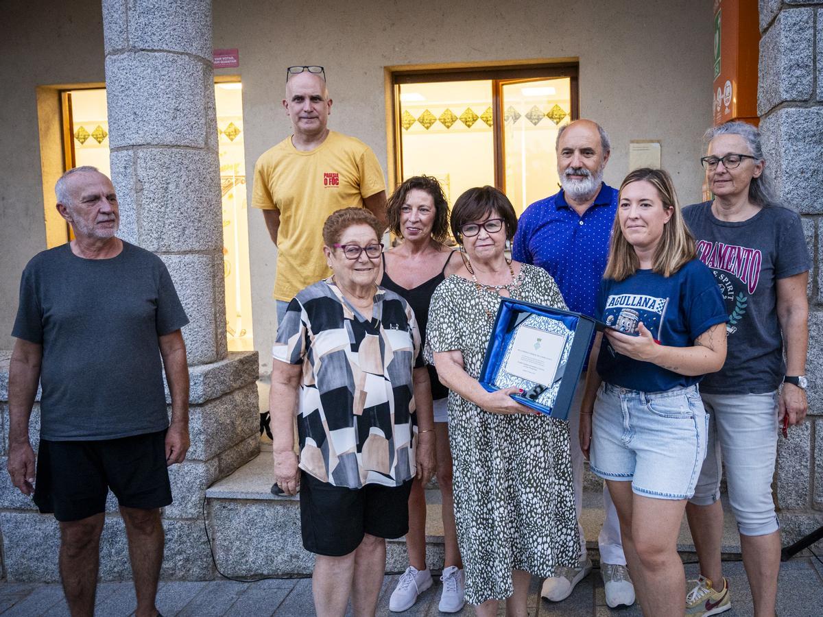 Neus Safont, després de fer el pregó de la festa major d'Agullana.