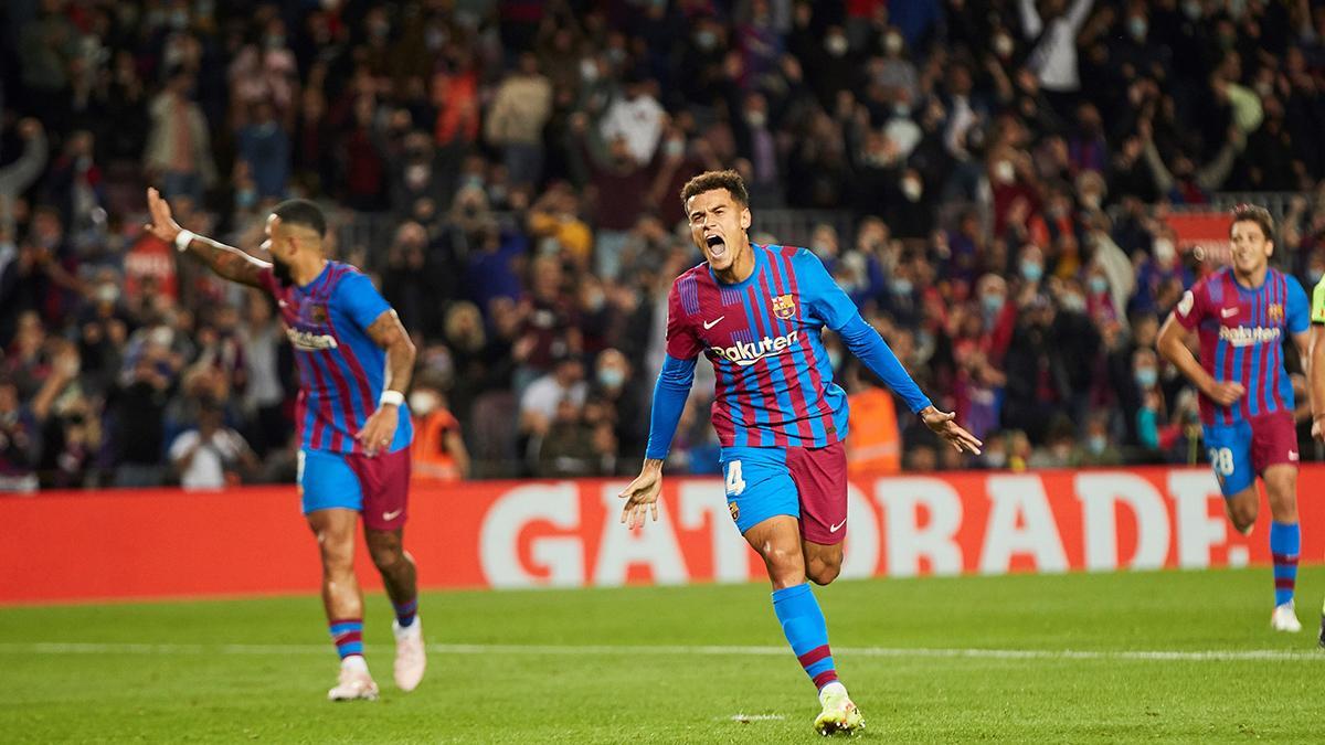 Coutinho celebrando un gol con el FC Barcelona ante el Valencia Coutinho celebrando un gol con el FC Barcelona ante el Valencia