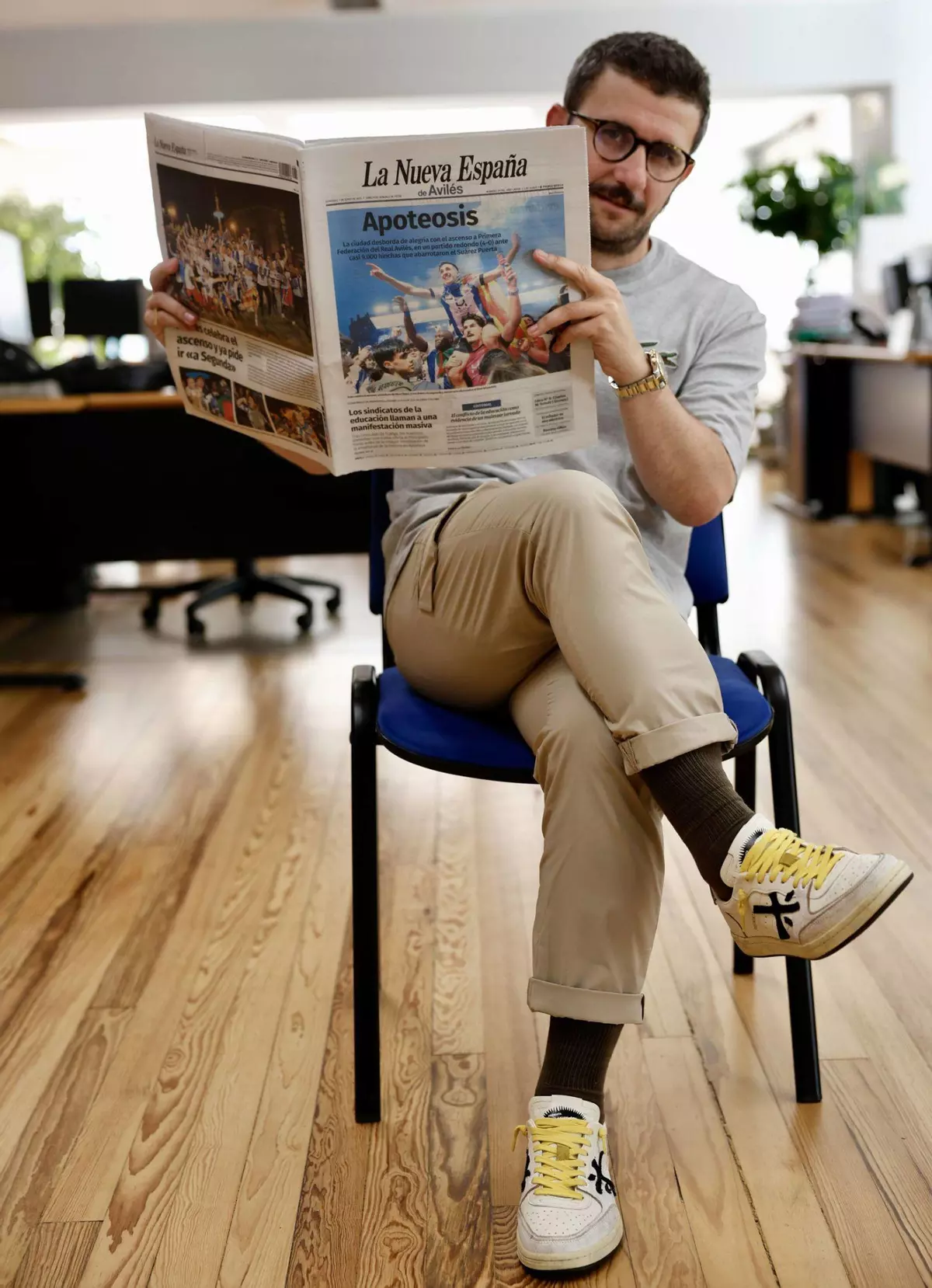 Diego Baeza, presidente del Real Avilés: "Arriesgué hasta mi patrimonio por el club, estoy como loco por sacar la Ciudad Deportiva"