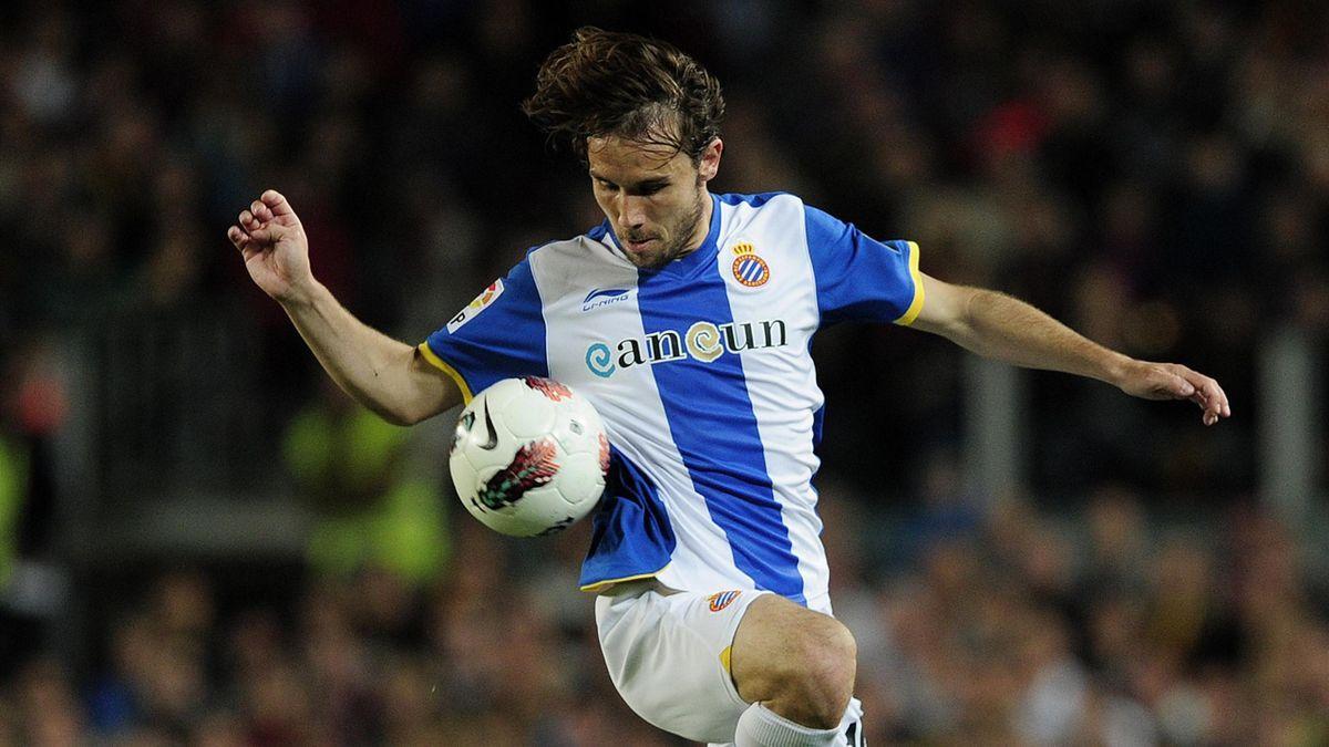 Verdú en un partido con el Espanyol en el Camp Nou