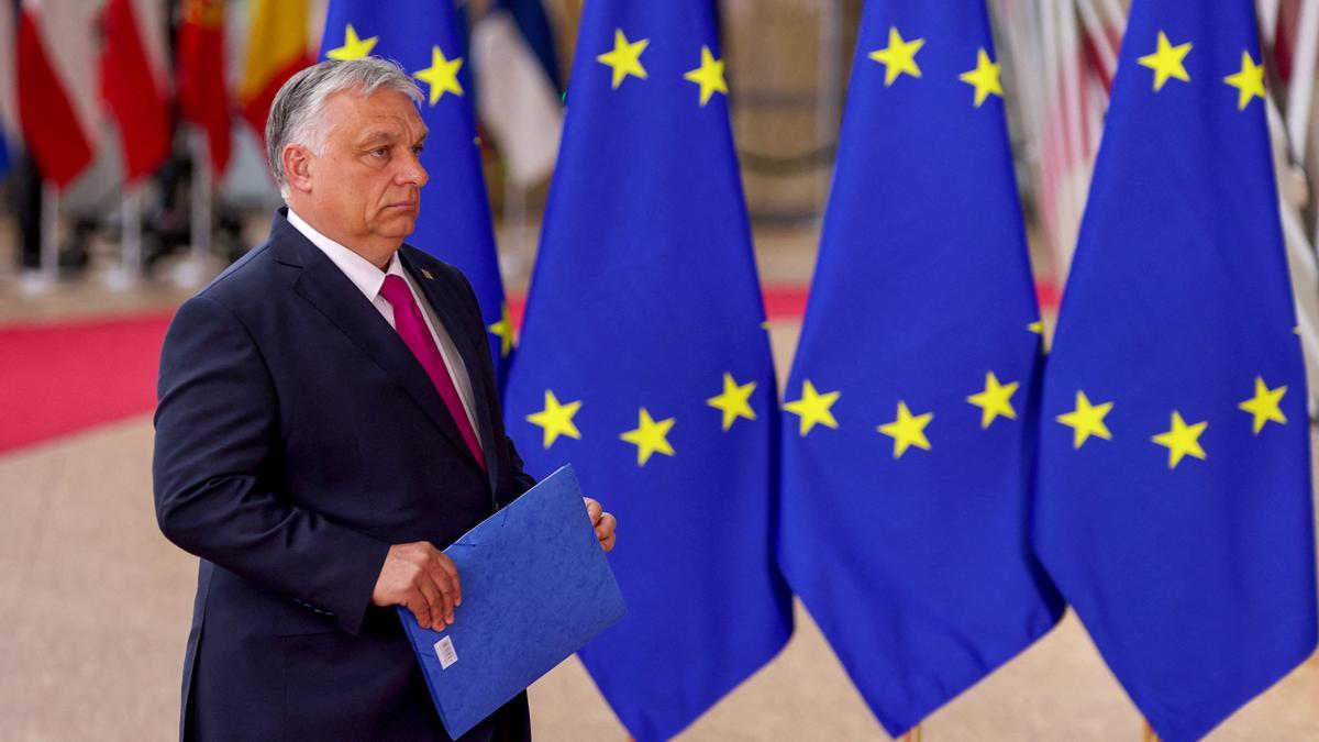 El primer ministro de Hungría, Viktor Orbán, a su llegada a la cumbre de líderes de la UE el pasado lunes.