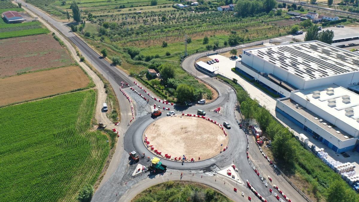 Vista aérea de la nueva rotonda de Calatayud.