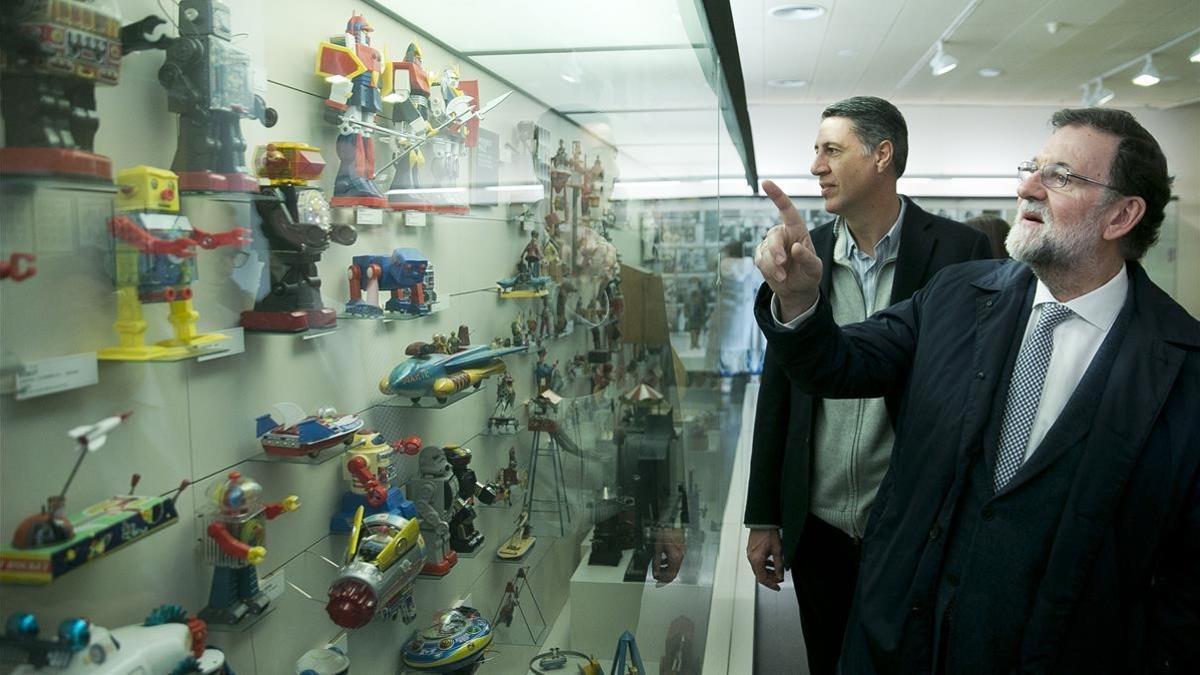 Mariano Rajoy y Xavier García Albiol en el Museu del Joguet de Figueres.