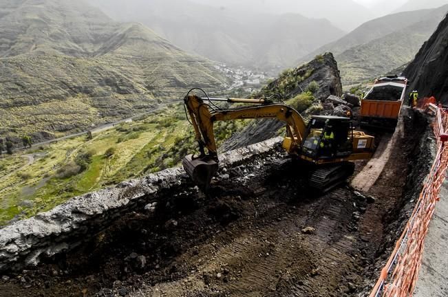 VISITA OBRAS REPARACION CARRETERA AGAETE LA ALDEA