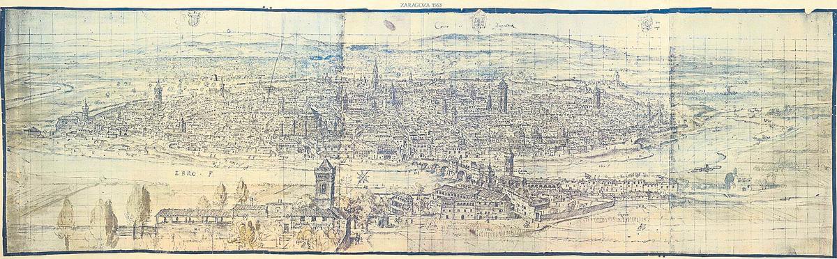 Vista panorámica de Zaragoza a finales del siglo XVIII