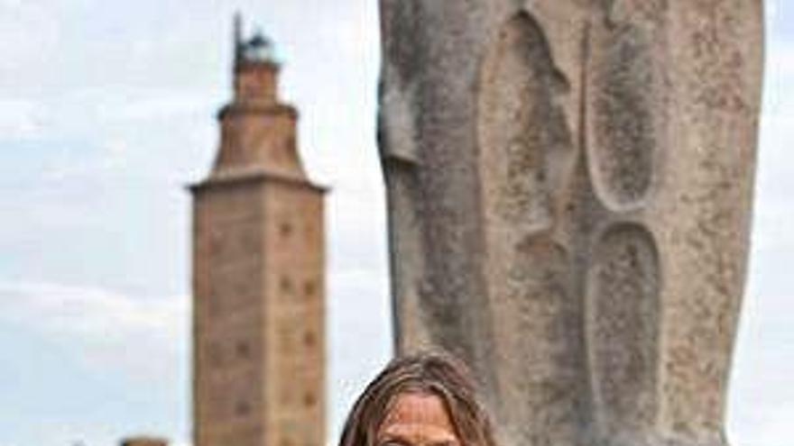 Baird, en la Torre, antes del comienzo del videoclip del Camino Inglés.