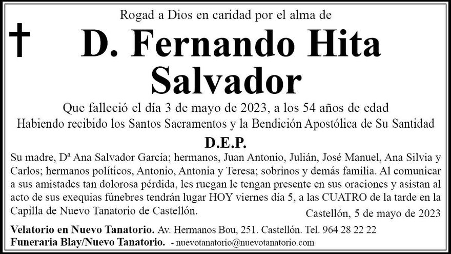 D. Fernando Hita Salvador El Periódico Mediterráneo