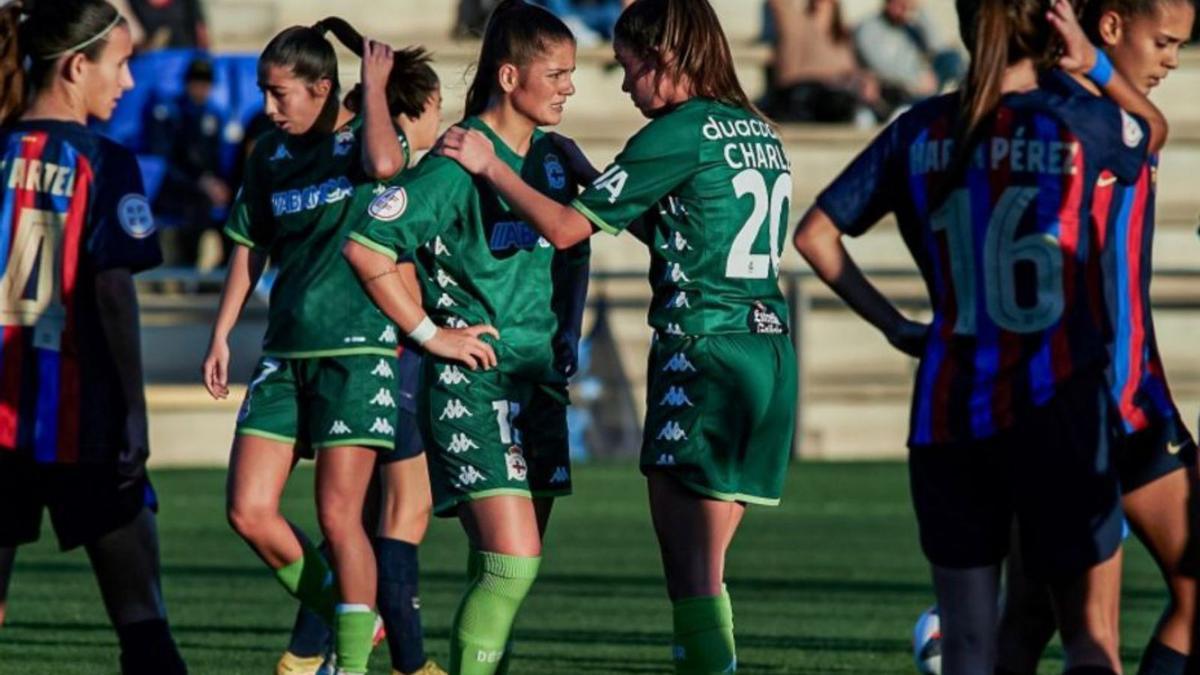 Millene y Charle, en el partido de ayer. |  // RCD