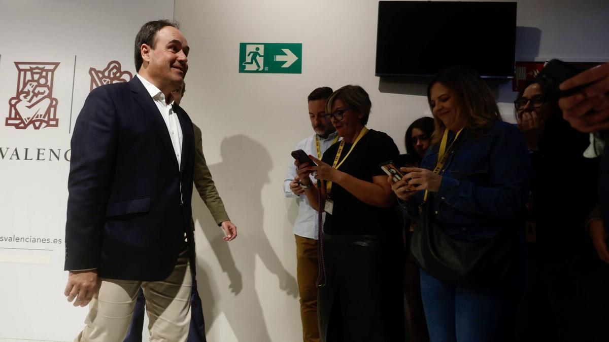 Juanfran Pérez Llorca, tras presentar su candidatura