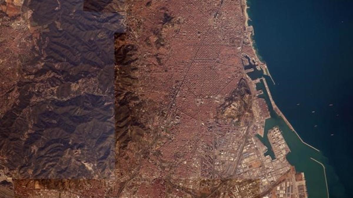 Imagenes de Espana  vistas desde el espacio EN LA  IMAGEN BARCELONA