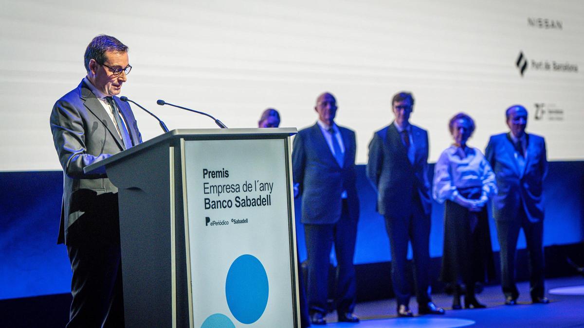 Toni Ruiz, consejero delegado de Mango, durante su parlamento tras recoger el premio Empresa del año 2024