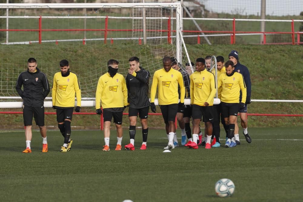 Entrenamiento del Sporting.