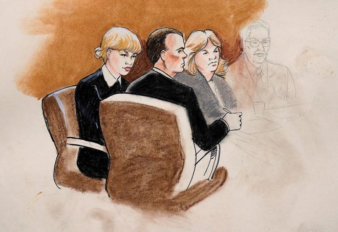 Dibujo del juicio de Taylor Swift