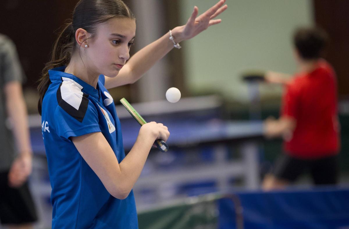 La deportista luarquesa durante un entrenamiento.